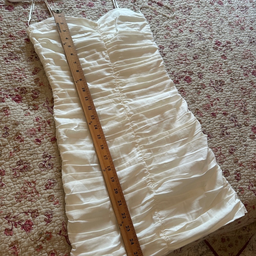 XS White Zara linen blend mini dress, bachelorette party dress - Picture 12 of 14